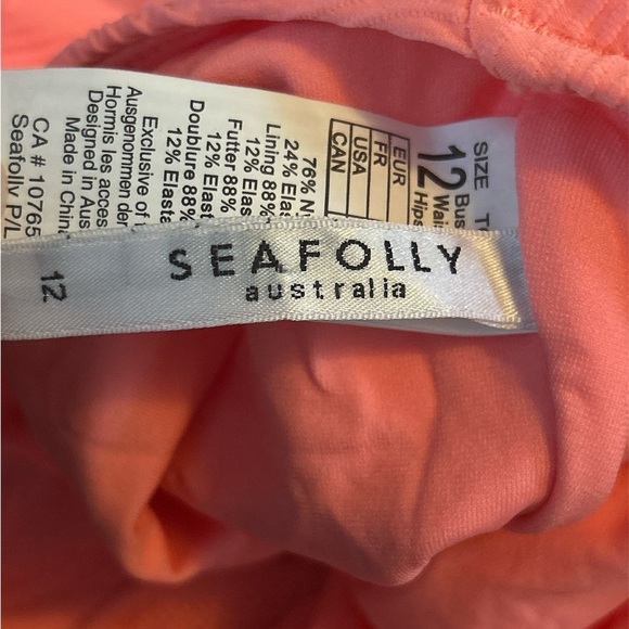 Seafolly High Neck One Piece Swimsuit with Low Open Back, Capri Sea Melon - Picture 5 of 6